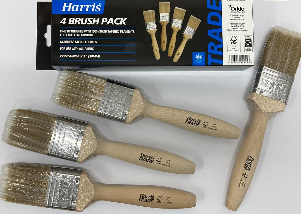 HARRIS PAINT BRUSHES 2" PACK OF 4